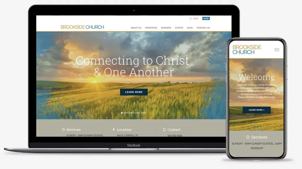 connecting Christ and one another website on laptop and mobile