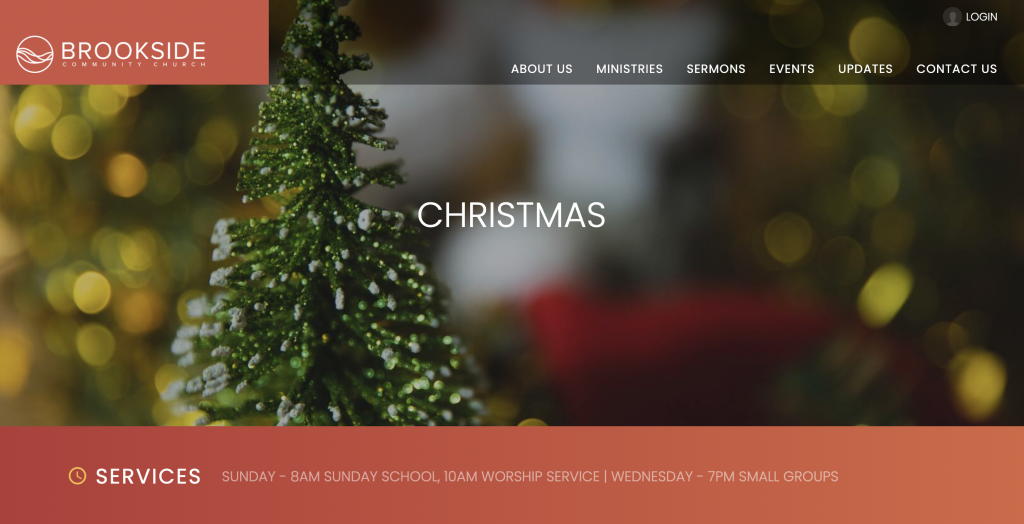 Christmas landing page screenshot