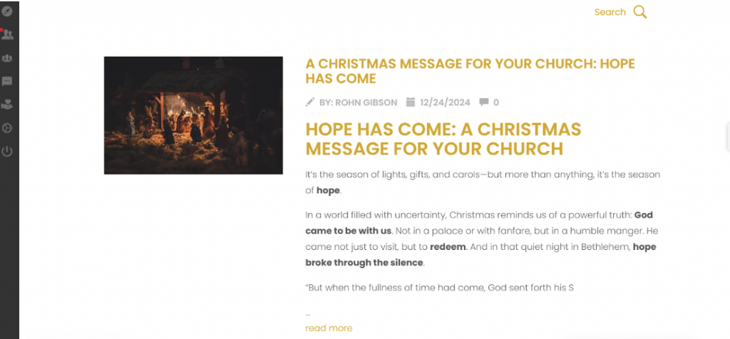 Christmas update blogs screenshot