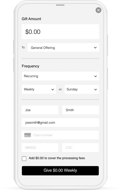 giving dashboard app