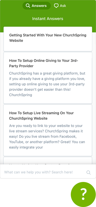 FAQ page