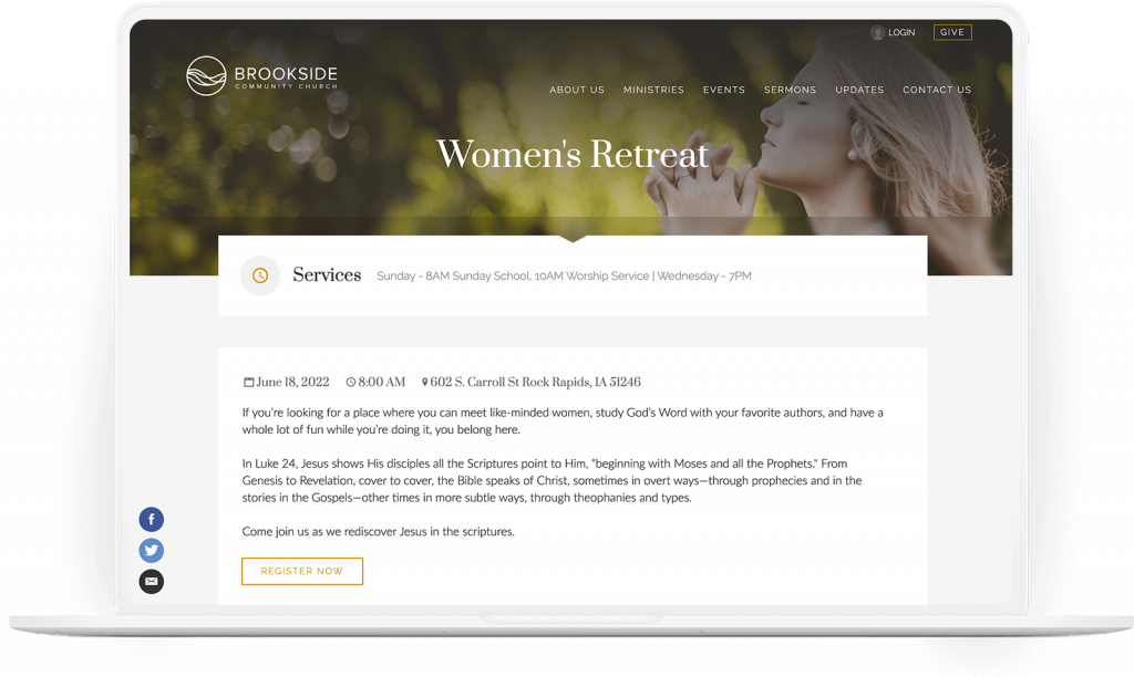 women's retreat page