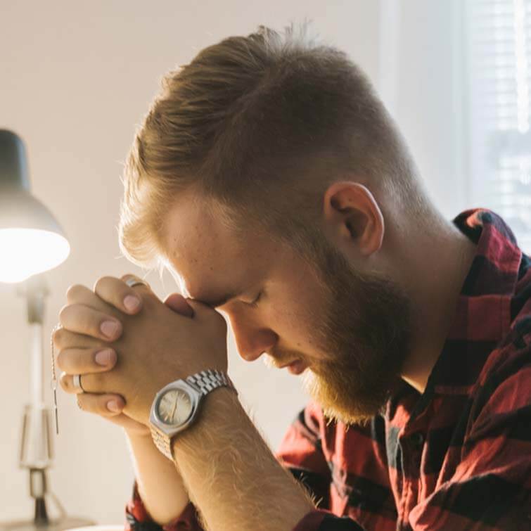 man praying