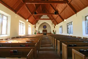 Stone Chapel with wood ceiling