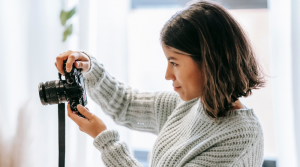 woman taking photo