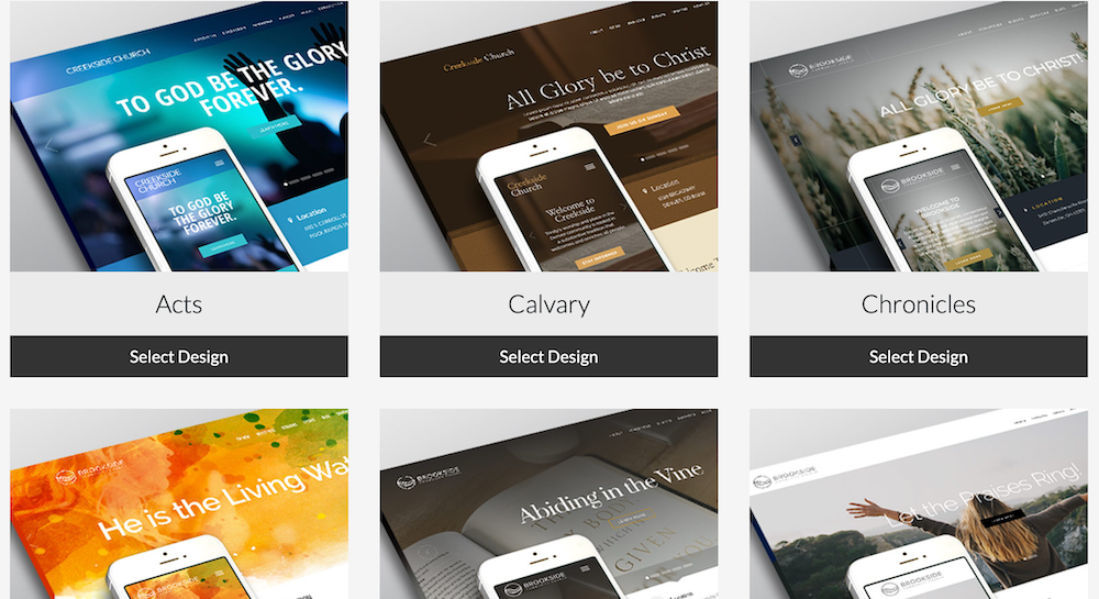 ChurchSpring Website Template options