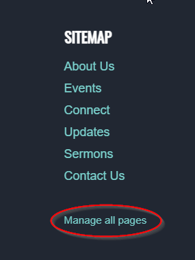 Sitemap footer section