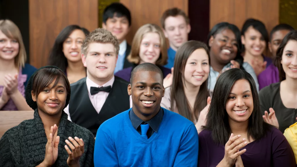 Group of young adults at a church