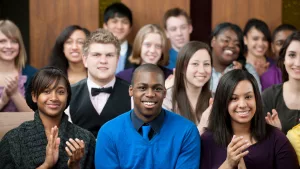 Group of young adults at a church