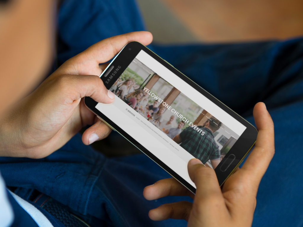 hands holding phone while browsing