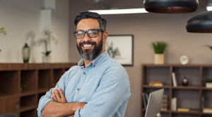 Pastor smiling at the camera