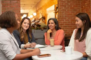 group of ladies talking