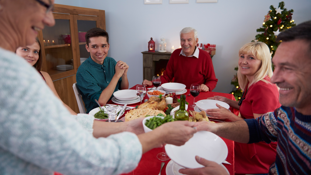 Christmas gathering with family