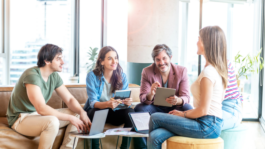 people brainstorming during a meeting