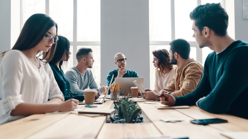 people gathering for a meeting