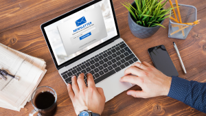 Man Subscribing to Weekly Newsletter Online