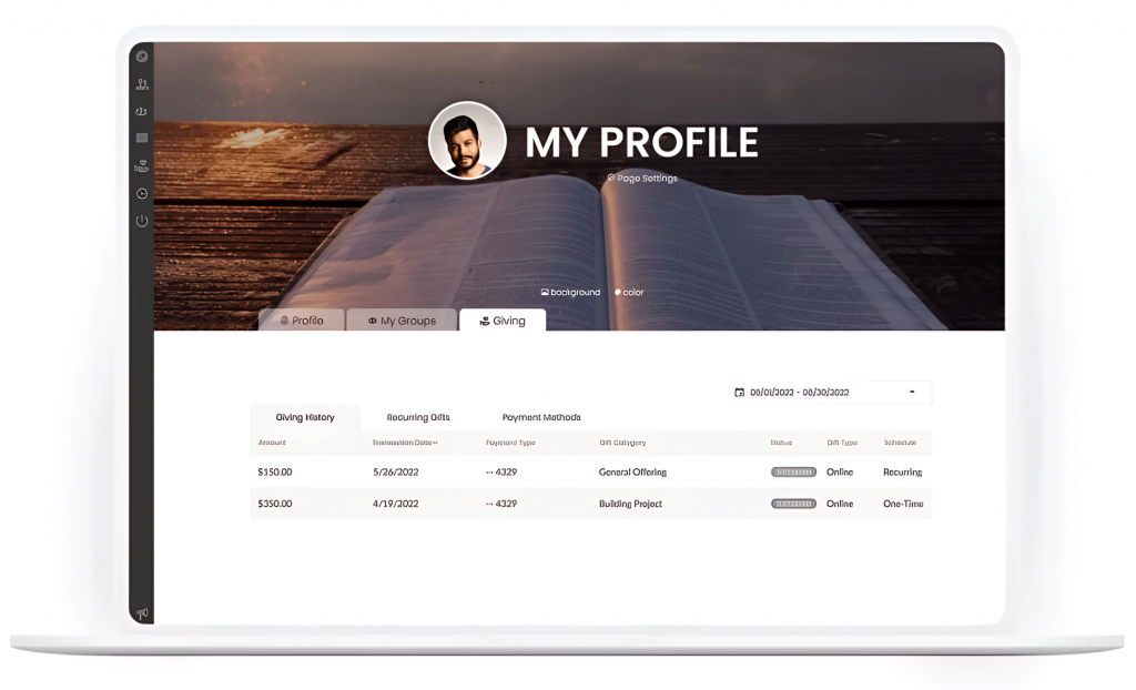 my profile on giving