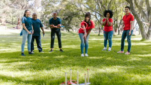 Group of People Playing Ring Toss