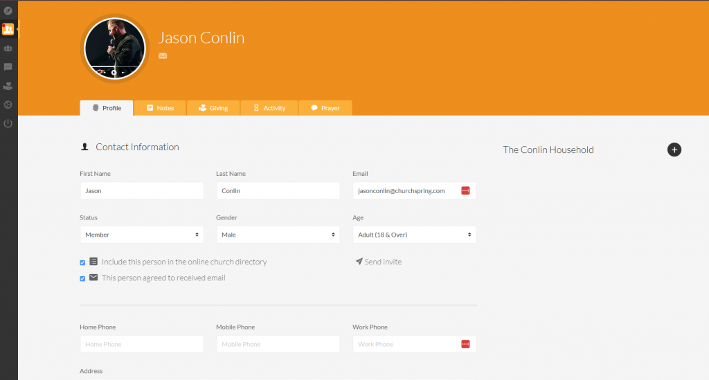 screenshot/feature image of ChMS platform