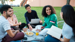 group having a picnic