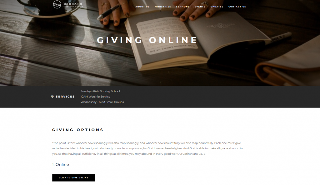 giving screenshot page